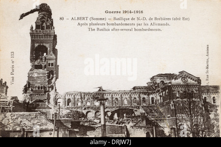 Zerstörung bei Albert, Somme, Frankreich - WWI Stockfoto