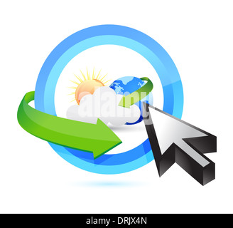 Wetter-Taste und Cursor Illustration Design über weiß Stockfoto