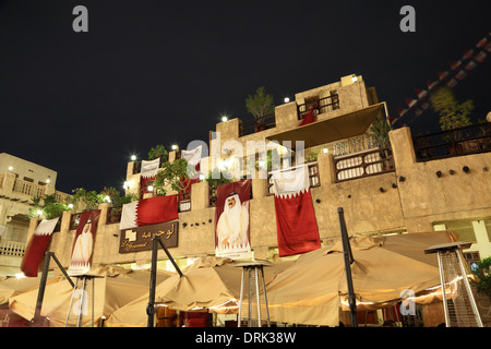 Bilder von Emir von Katar im Souq Waqif. Doha, Katar, Nahost Stockfoto