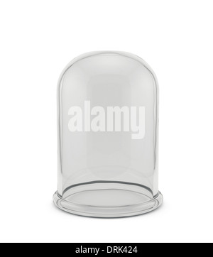 3D Rendering der Glasglocke isoliert auf weißem Hintergrund Stockfoto