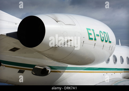 Closeup Detailansicht des Gulfstream G450 Motors Stockfoto