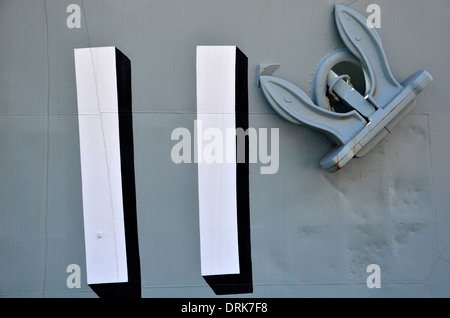 Detail von HMAS Vampire an der Australian National Maritime Museum in Darling Harbour, Sydney, Australien Stockfoto