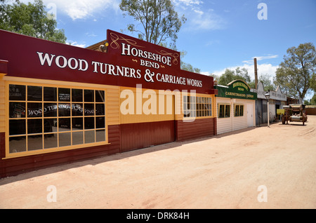 Exponate auf der Swan Hill Pioneer Settlement lebendiges Museum in Victoria, Australien Stockfoto