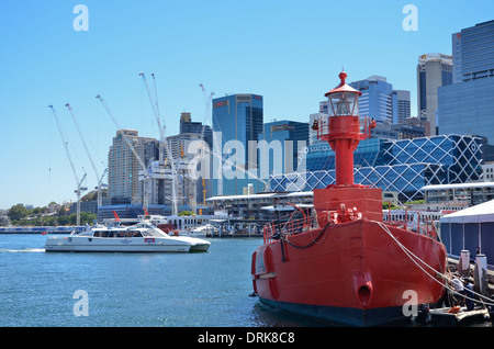 Feuerschiff Carpentaria an der Australian National Maritime Museum in Darling Harbour, Sydney, Australien Stockfoto