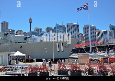 HMAS Vampire an der Australian National Maritime Museum in Darling Harbour, Sydney, Australien Stockfoto