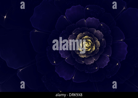 Computer generierte Fraktale Darstellung der schönen Dahlie Stockfoto