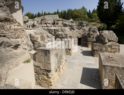 Spanien. Italica. Römische Stadt gegründet ca. 206 v. Chr.. Amphitheater. 117-138 V. CHR.. Andalusien. Stockfoto