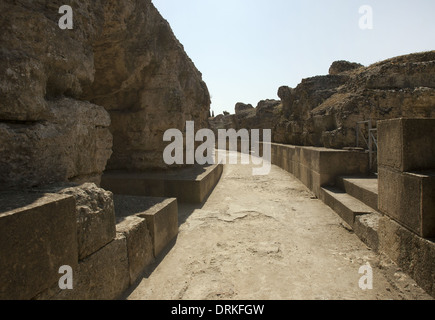 Spanien. Italica. Römische Stadt gegründet ca. 206 v. Chr.. Amphitheater. 117-138 V. CHR.. Andalusien. Stockfoto