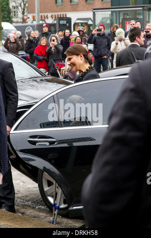 Hamburg, Deutschland. 28. Januar 2014. Kronprinzessin Victoria von Schweden besucht Hamburg, Deutschland-Credit: Dpa picture-Alliance/Alamy Live News Stockfoto