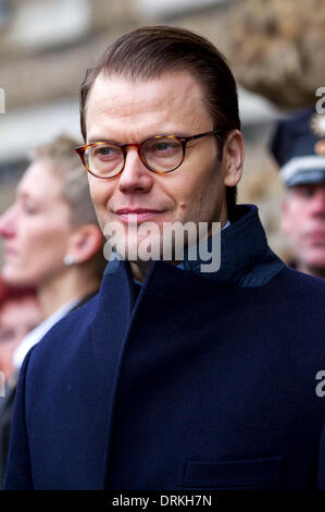 Hamburg, Deutschland. 28. Januar 2014. Prinz Daniel von Schweden besucht Hamburg, Deutschland. Bildnachweis: Dpa picture Alliance/Alamy Live News Stockfoto