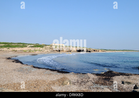 Ein Meer an der cittadella Strand, ein schöner Platz in vendicari Naturpark in Sizilien Stockfoto