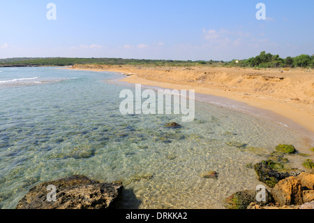 Meer auf der stampace Strand, ein schöner Platz in den vendicari Naturpark in Sizilien Stockfoto