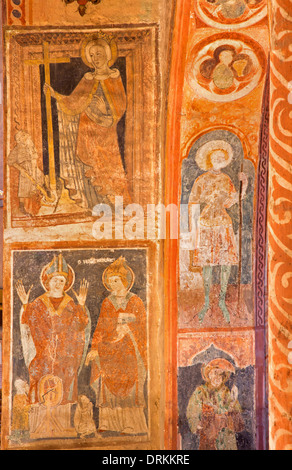 STITNIK - 29. Dezember 2013: Mittelalterliche Fresken in gotische evangelische Kirche in Stitnik von 14-15 Cent. Stockfoto
