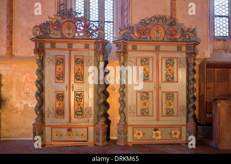 STITNIK - Dezember 29: Barocke Fälle von gotische evangelische Kirche in Stitnik am 29. Dezember 2013 in Stitnik, Slowakei. Stockfoto