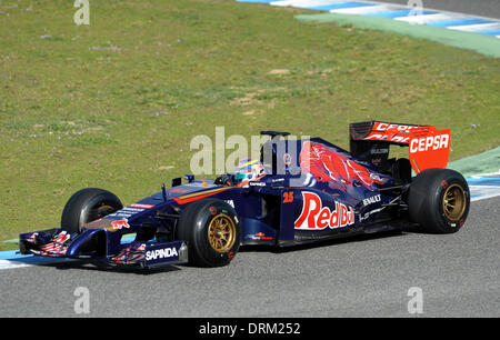 Circuito de Velocidad, Jerez De La Frontera, Spanien, Formel Eins testen Sitzungen Jan 28.-31. 2014---Jean-Eric Vergne, Toro Rosso STR9 Credit: Kolvenbach/Alamy Live-Nachrichten Stockfoto