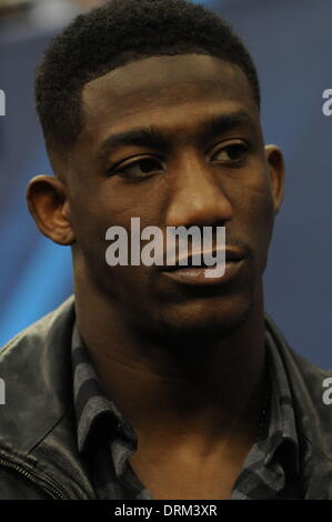 Newark, New Jersey, USA. 28. Januar 2014. ANTREL ROLLE bei der 2014 NFL Superbowl Medientag im Prudential Center. Bildnachweis: Jeffrey Geller/ZUMA Wire/ZUMAPRESS.com/Alamy Live-Nachrichten Stockfoto