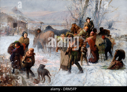 Charles T. Webber, The Underground Railroad 1893 Öl auf Leinwand. Cincinnati Art Museum, Cincinnati, Ohio, USA. Stockfoto