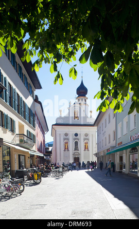 Italien, Südtirol, Innichen, Altstadt und Pfarrei Kirche St.Michael Stockfoto