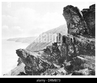 Coast Walk, Lynton fotografiert um 1910 Stockfoto