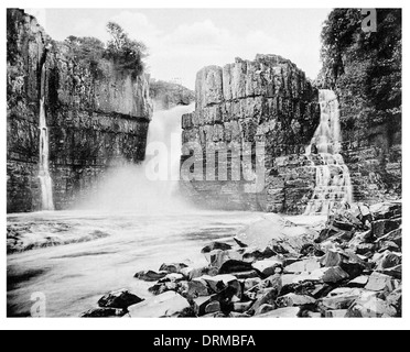 High Force Wasserfall Barnard Castle in der Nähe von Middleton in Teesdale, County Durham fotografiert Circa 1910 Stockfoto