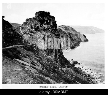 Castle Rock, Lynton Devon fotografiert Circa 1910 Stockfoto