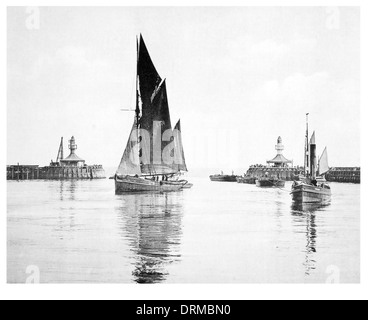 Lowestoft Hafen fotografiert um 1910 Stockfoto