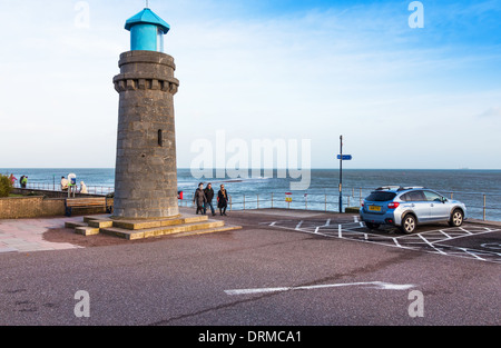 Teignmouth, Devon, England. 25. Januar 2014. Teignmouth Leuchtturm am Meer an einem Wintertag. Stockfoto