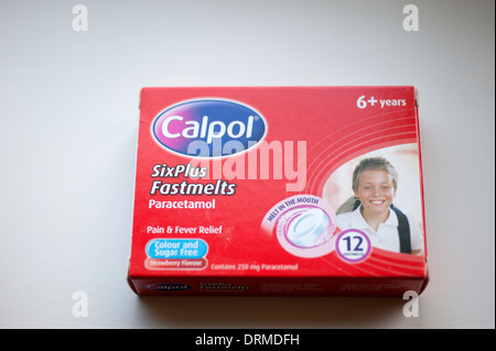 Calpol Fastmets Childrens Paracetamol-Schmerzmittel Stockfoto