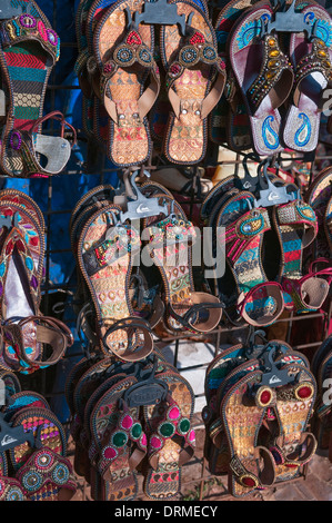 Sandalen zum Verkauf Calangute Bardez-Goa Indien Stockfoto