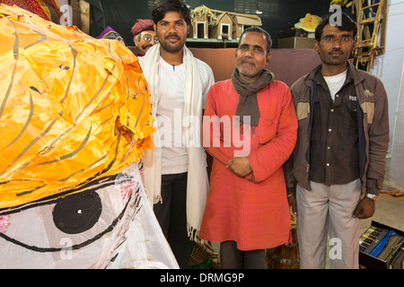 Ein Volkstheater am Barefoot College in Tilonia, Rajasthan, Indien. Stockfoto