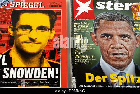 Der Spiegel & Stern, deutsche wöchentliche Nachrichtenmagazine Stockfoto