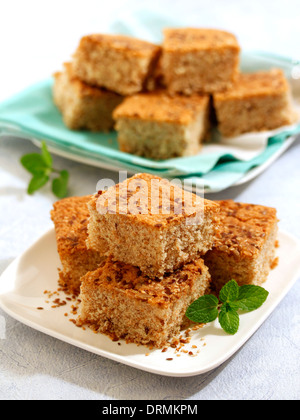 Vollkorn Kuchen mit Samen. Rezept zur Verfügung. Stockfoto