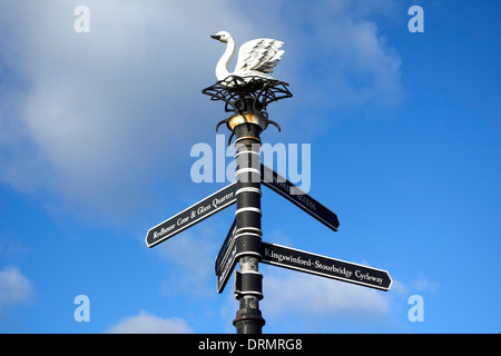 Metall Schild, Swan Lane, Wordsley, West Midlands, England, Großbritannien Stockfoto