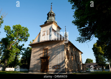 Holzkirche in Górecko Kościelne, Gmina Józefów, Biłgoraj County, Woiwodschaft Lublin, in Ost-Polen Stockfoto