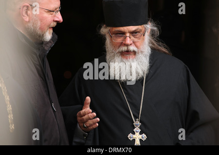 Montage des Bistums Prag der Tschechischen orthodoxen Kirche trafen sich zum zweiten Mal ein neuer Erzbischof von Prag zu wählen. Stockfoto