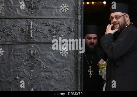 Montage des Bistums Prag der Tschechischen orthodoxen Kirche trafen sich zum zweiten Mal ein neuer Erzbischof von Prag zu wählen. Stockfoto