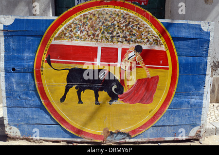 Stierkampf Schild am Alcochete, Lissabon Portugal. Stockfoto