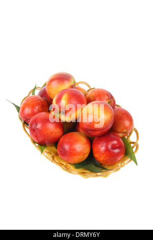 Pfirsich in Korb Stockfoto
