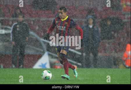 Barcelona, Spanien. 29. Januar 2014. Alexis Sanchez während der Copa del Rey-Spiel zwischen Barcelona und Levante aus dem Camp Nou Stadion. Bildnachweis: Aktion Plus Sport/Alamy Live-Nachrichten Stockfoto