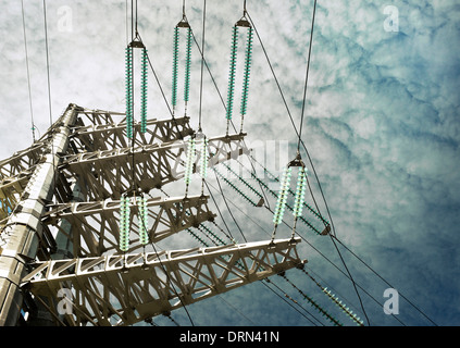 Hochspannungs-pylon Stockfoto