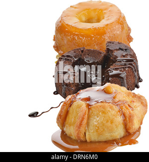 Gourmet-Kuchen, Isolated On White Background Stockfoto
