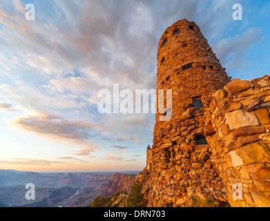 Wüste Ansicht Wachturm Watch Tower Grand Canyon South Rim Nationalpark malerischen Blick auf den Colorado River. Arizona USA Stockfoto