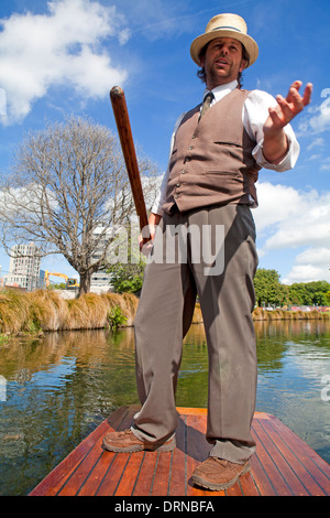 Punter auf Christchurch Avon River Stockfoto