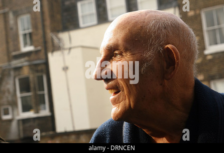 Sir Stirling Moss zu Hause in London Stockfoto