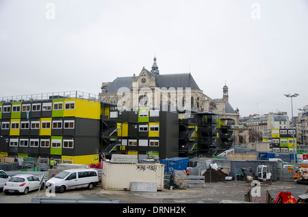 Büroeinheiten am Umbau-Projekt von Le Forum des Les Halles im 1. Arrondissement im Bau, Paris, Frankreich. Stockfoto