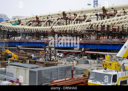 Umbau-Projekt von Le Forum des Les Halles im 1. Arrondissement im Bau, Paris, Frankreich. 2014 Stockfoto