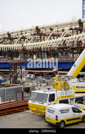 Umbau-Projekt von Le Forum des Les Halles im 1. Arrondissement im Bau, Paris, Frankreich. 2014 Stockfoto