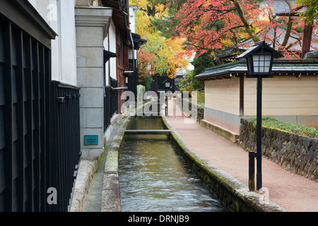 Traditionelle alte Straße in Hida Furukawa der Präfektur Gifu. Stockfoto