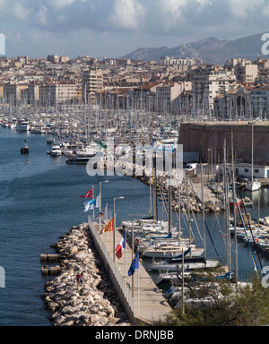 Den alten Hafen Hafen von Marseille, Provence, Frankreich, Europa, Stockfoto