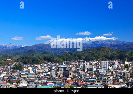 Norikura Berg des blauen Himmels und Hida Takayama Stockfoto